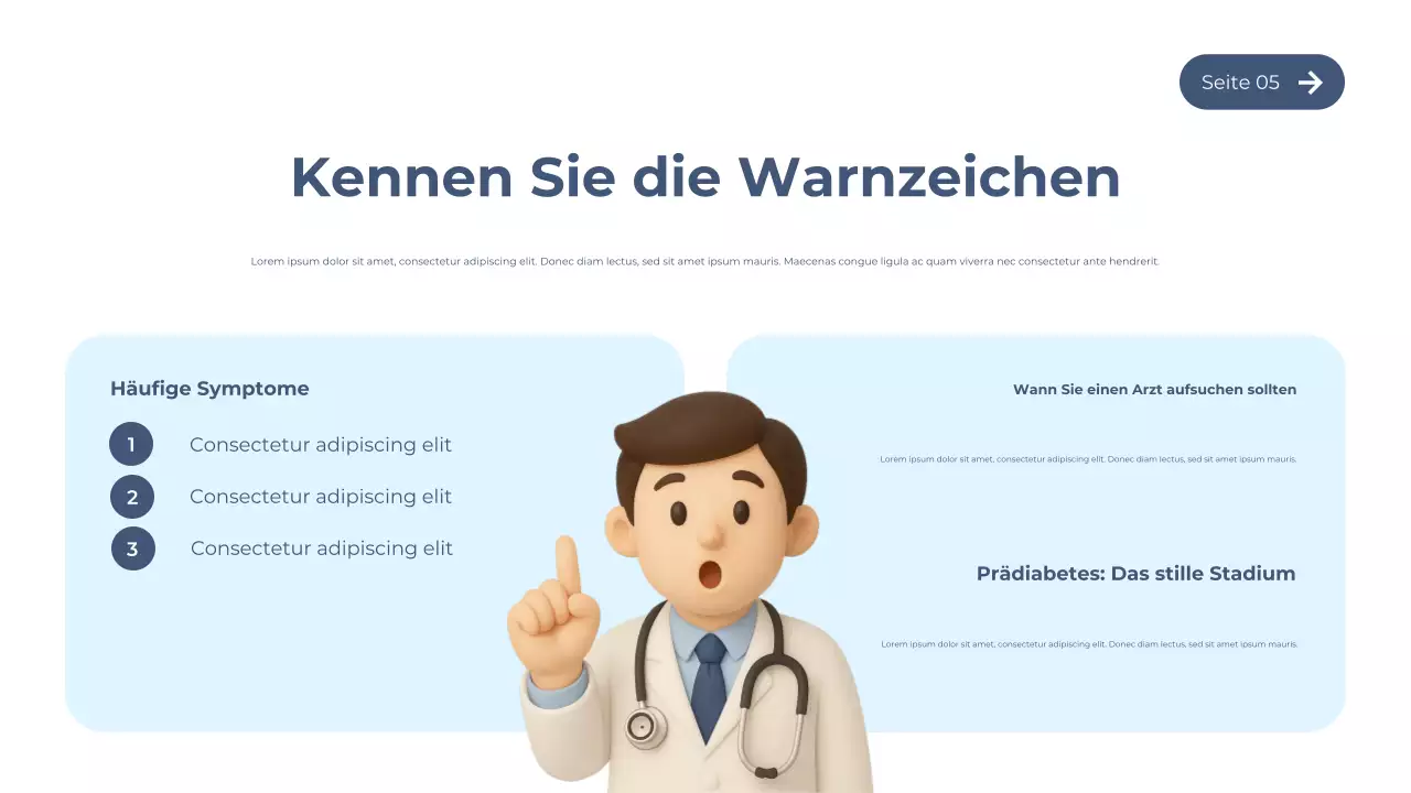 Blauer moderner Diabetes-Leitfaden