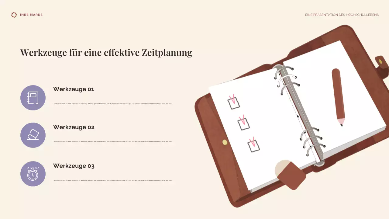 Beige und Blau College-Leben Präsentation