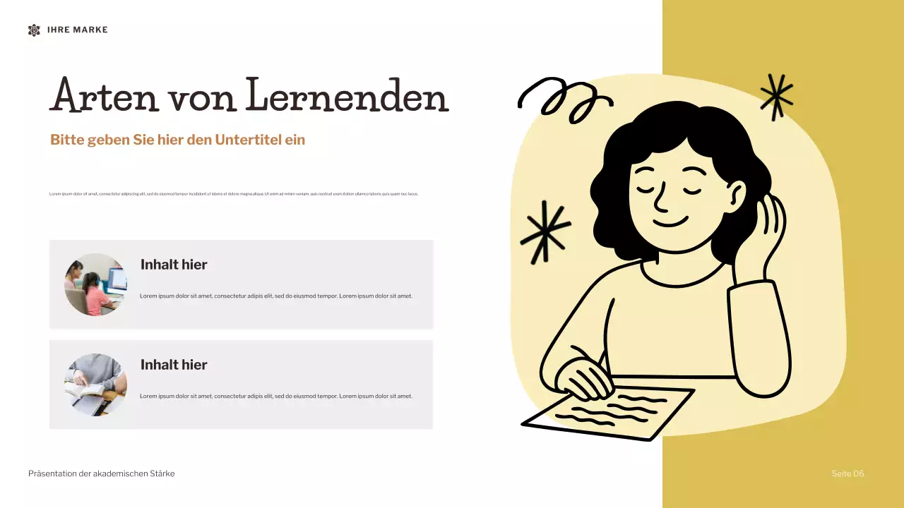 Braune moderne Illustration Akademische Stärke Präsentation