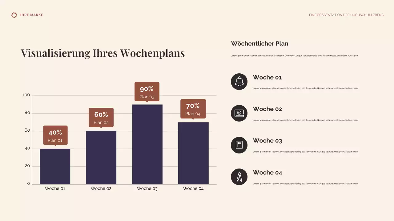 Beige und Blau College-Leben Präsentation
