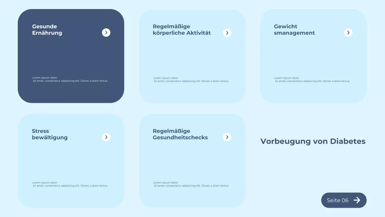 Blauer moderner Diabetes-Leitfaden