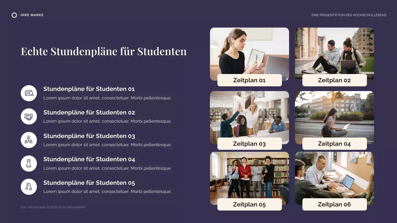 Beige und Blau College-Leben Präsentation