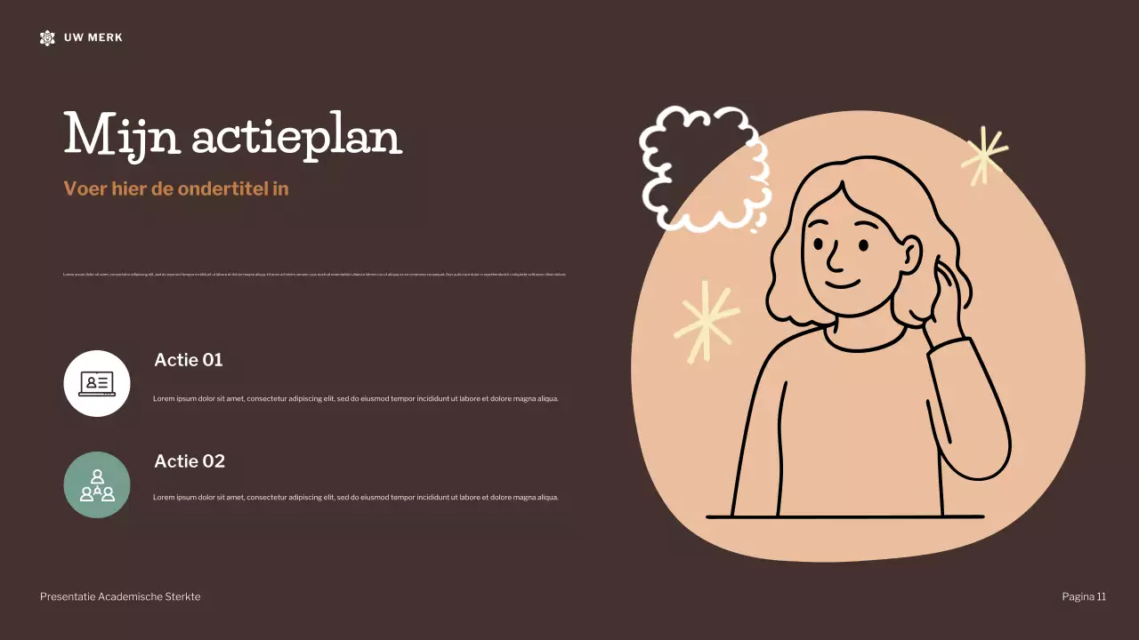 Bruine moderne illustratie academische kracht presentatie