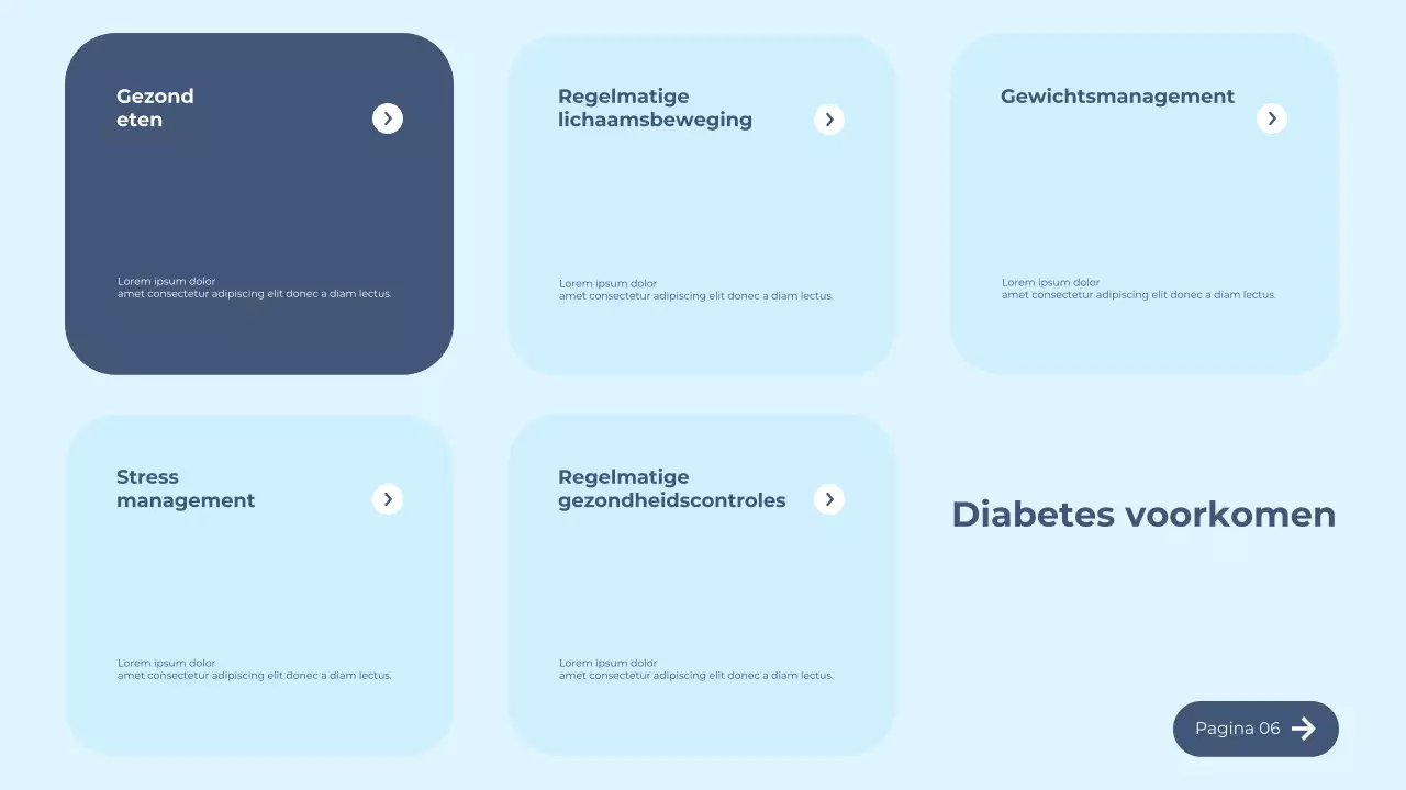 Blauwe moderne diabetesgids