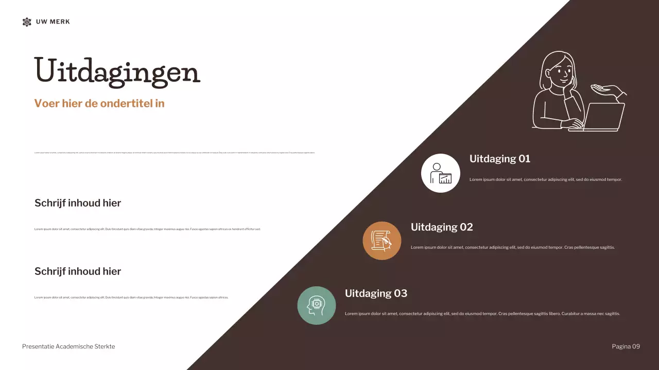 Bruine moderne illustratie academische kracht presentatie