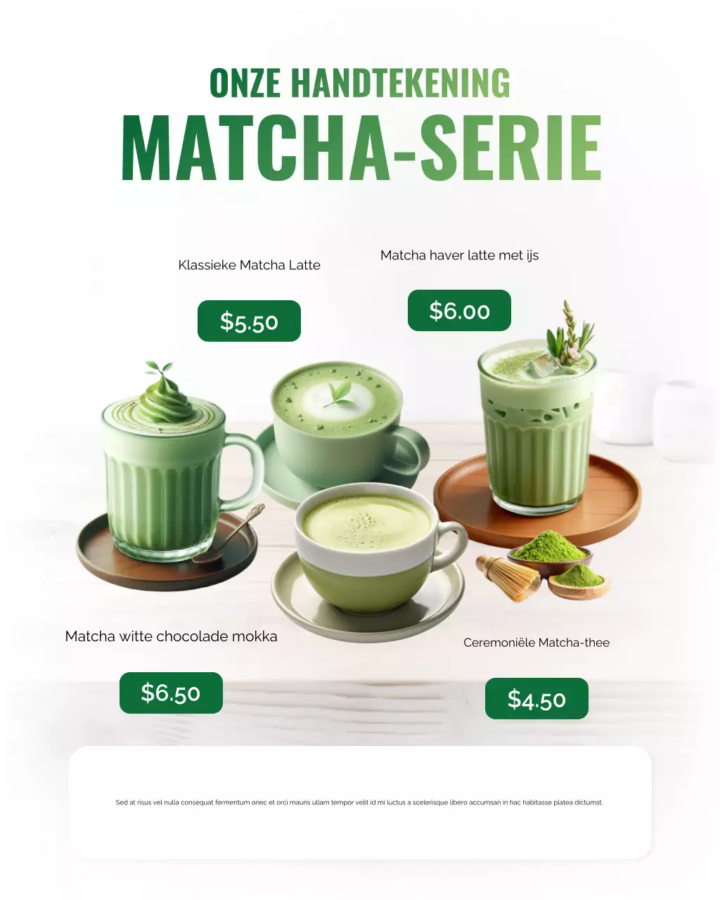 Instagram-bericht voor Green Modern Matcha-promotie