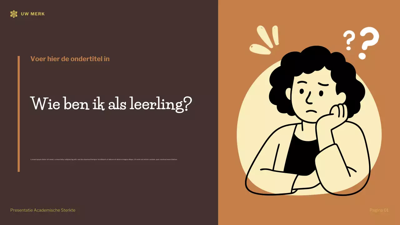 Bruine moderne illustratie academische kracht presentatie