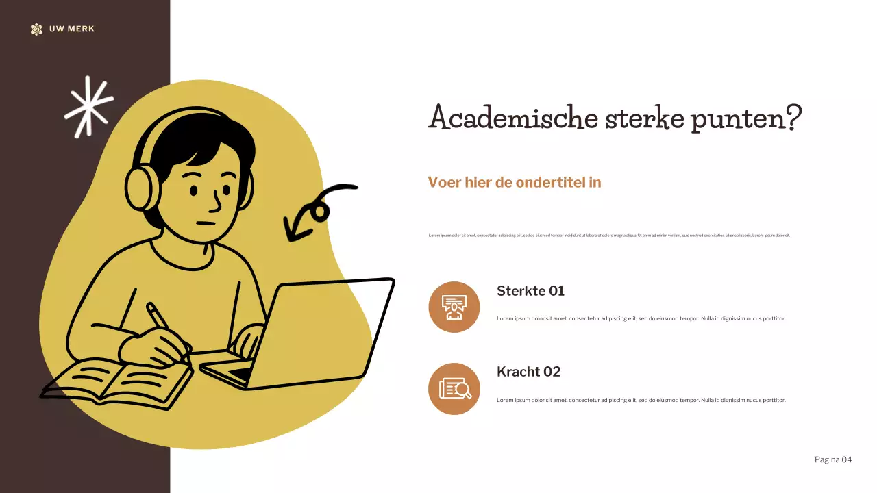 Bruine moderne illustratie academische kracht presentatie