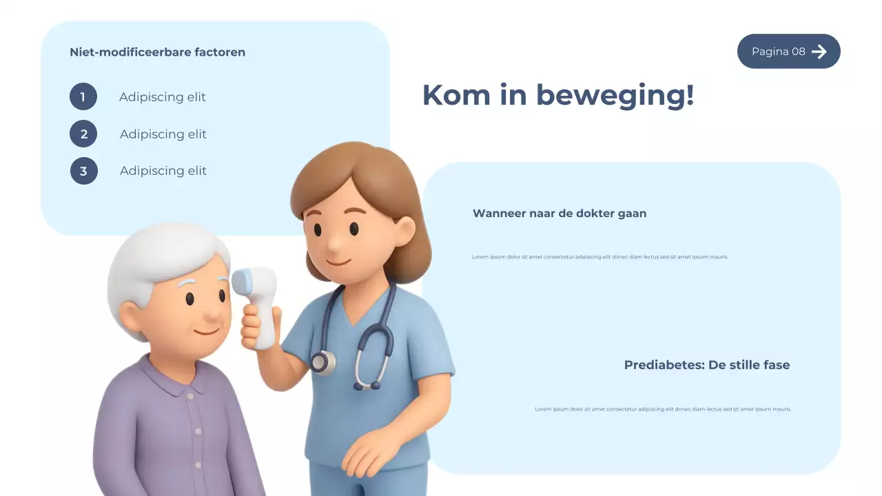 Blauwe moderne diabetesgids