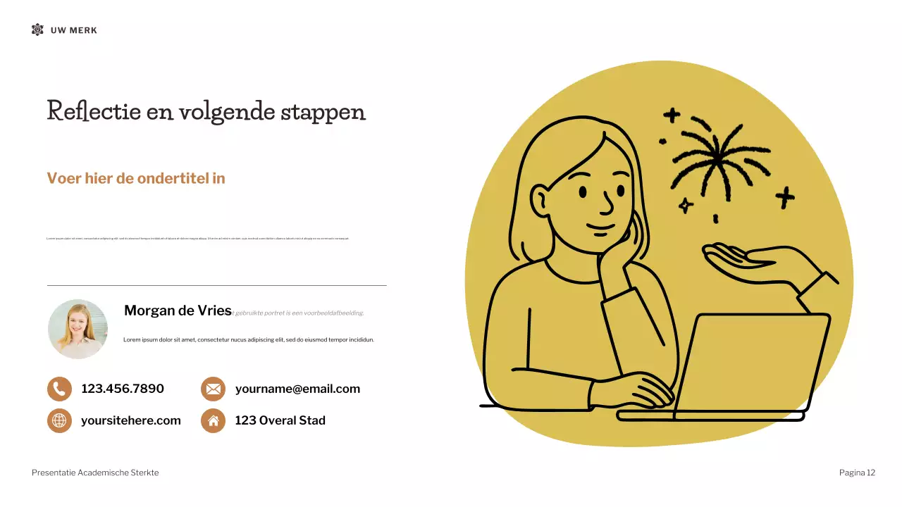 Bruine moderne illustratie academische kracht presentatie