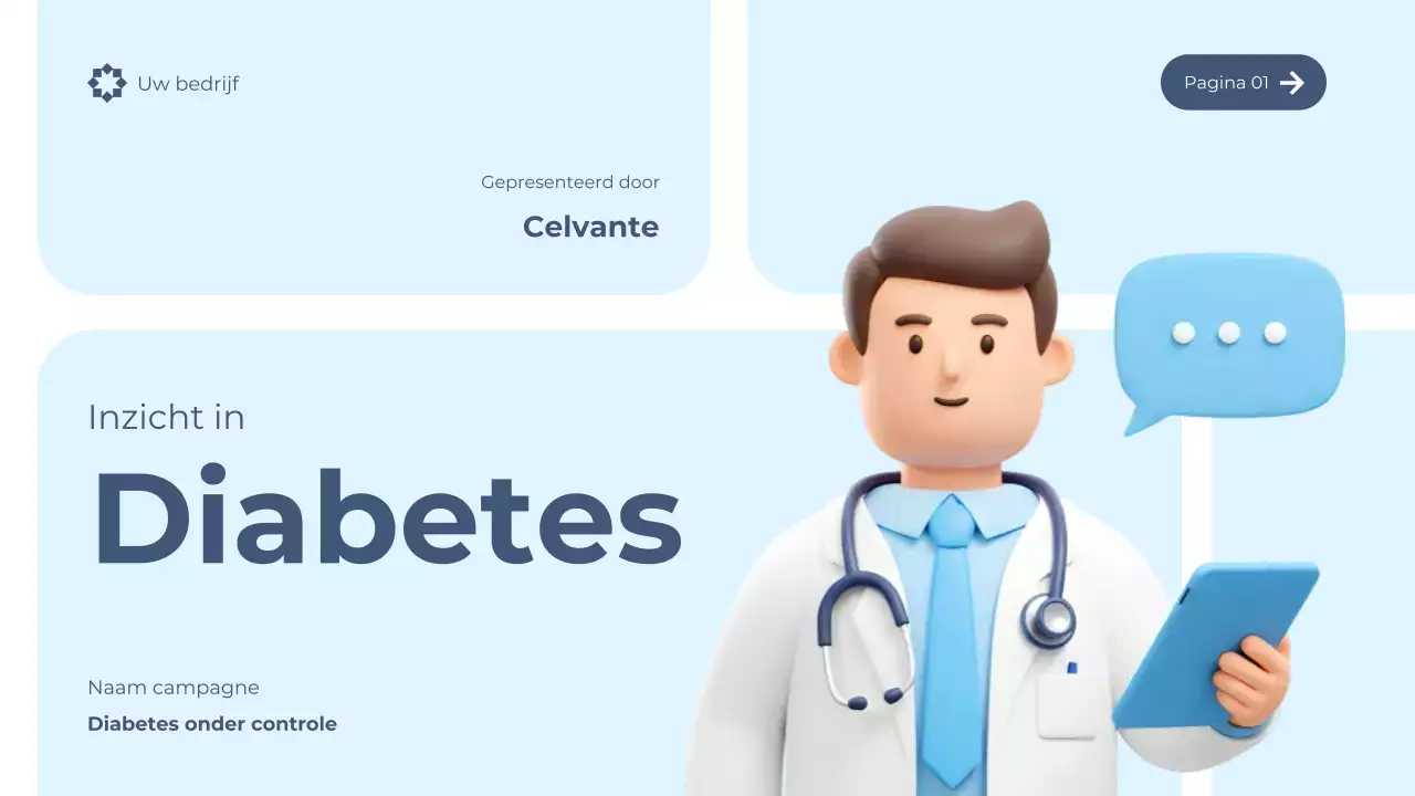 Blauwe moderne diabetesgids