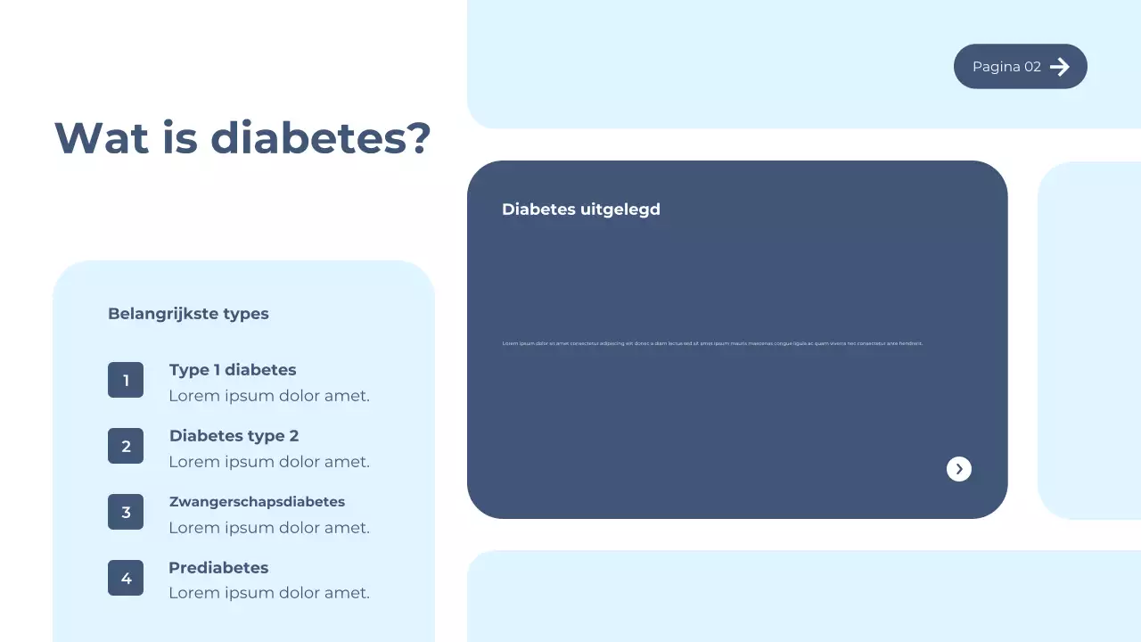 Blauwe moderne diabetesgids