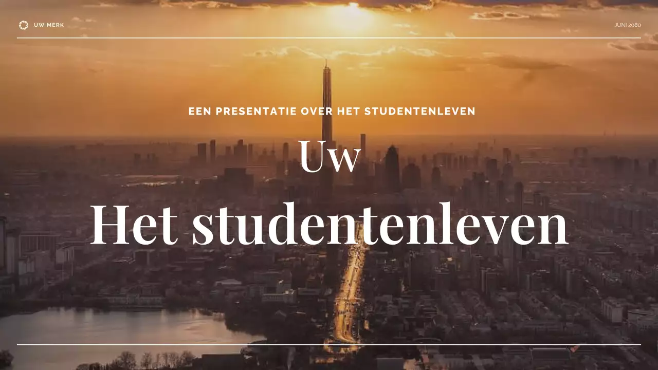 Beige en blauwe presentatie over het studentenleven