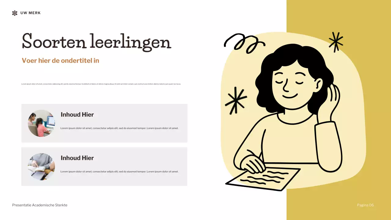 Bruine moderne illustratie academische kracht presentatie