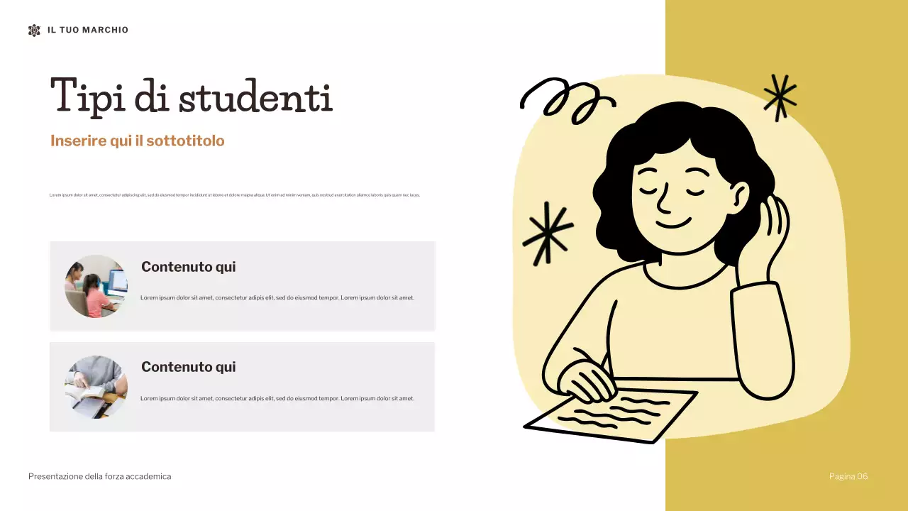 Presentazione sulla forza accademica dell'illustrazione moderna marrone