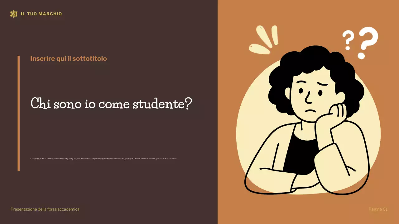 Presentazione sulla forza accademica dell'illustrazione moderna marrone