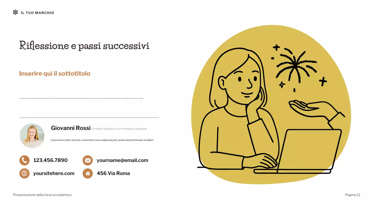 Presentazione sulla forza accademica dell'illustrazione moderna marrone