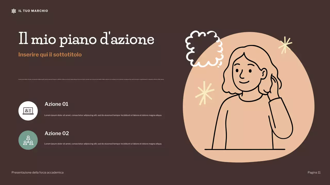 Presentazione sulla forza accademica dell'illustrazione moderna marrone