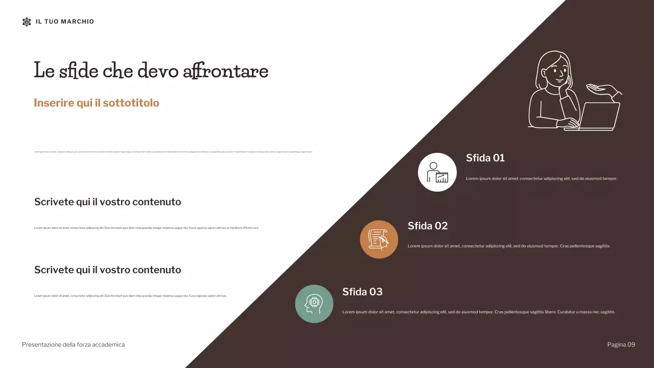 Presentazione sulla forza accademica dell'illustrazione moderna marrone