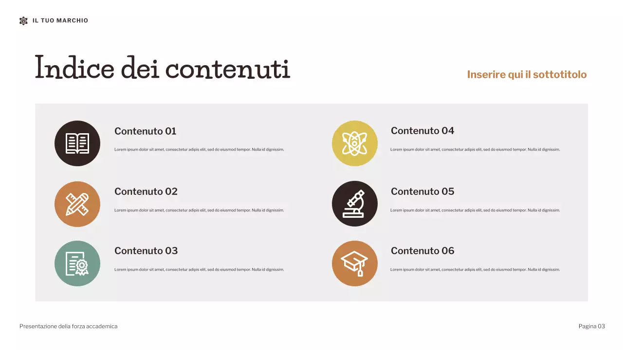 Presentazione sulla forza accademica dell'illustrazione moderna marrone