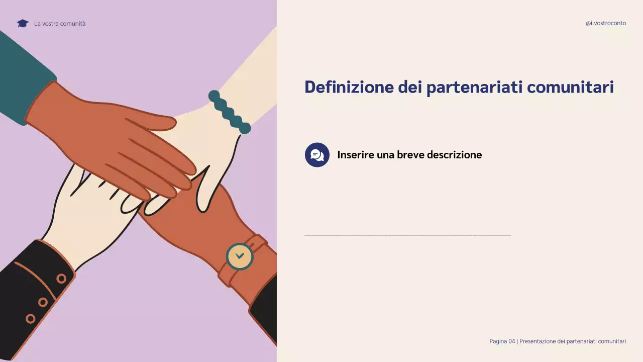 Presentazione illustrativa delle partnership comunitarie blu e viola per il successo degli studenti