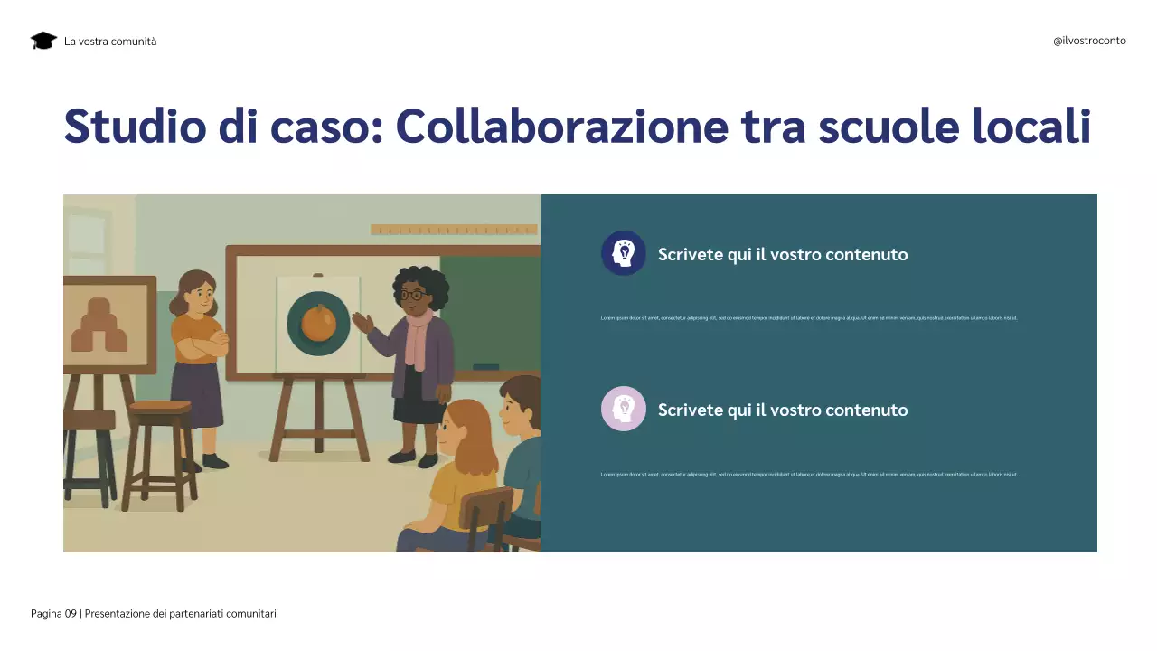 Presentazione illustrativa delle partnership comunitarie blu e viola per il successo degli studenti
