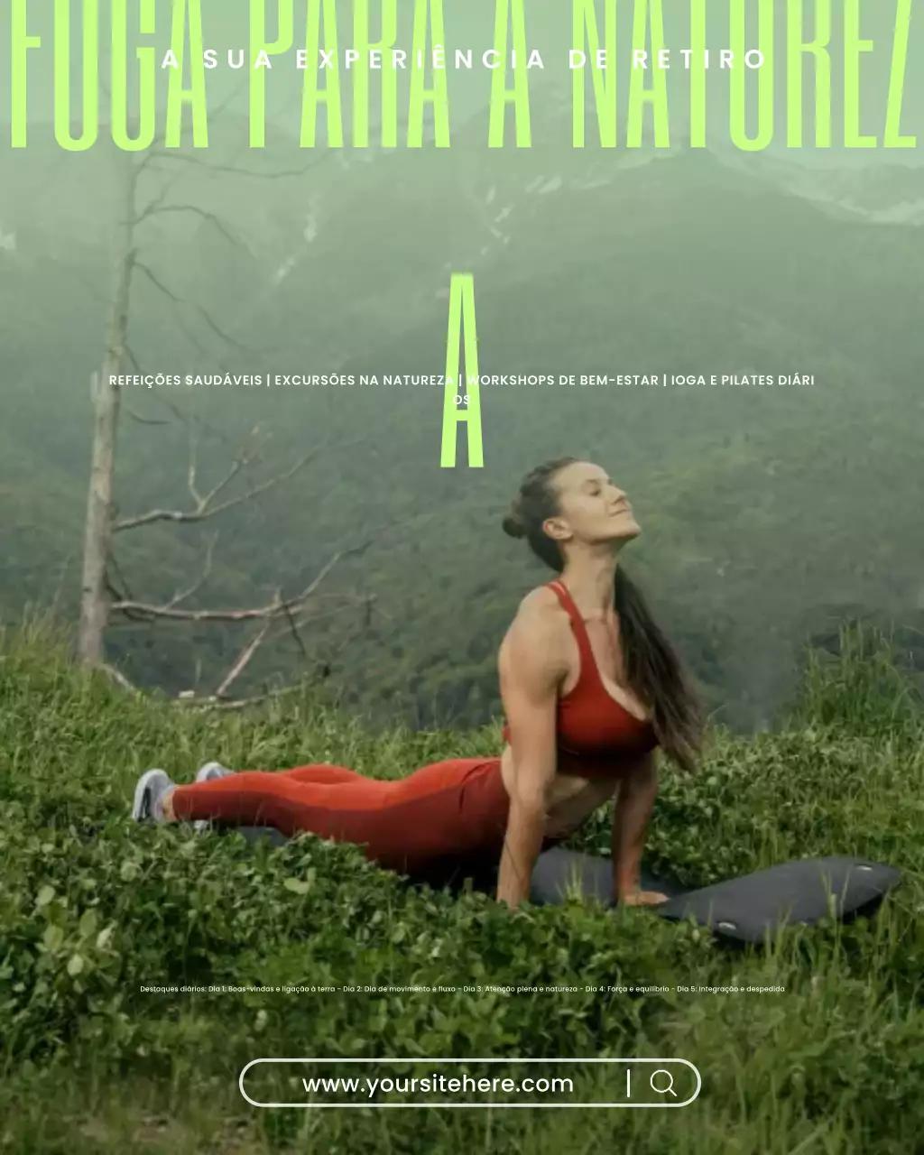 Postagem de bem-estar do Green Nature Retreat no Instagram
