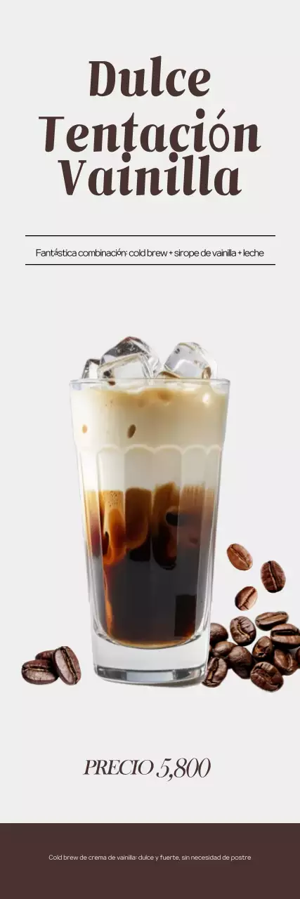 Promoción del menú de café moderno beige