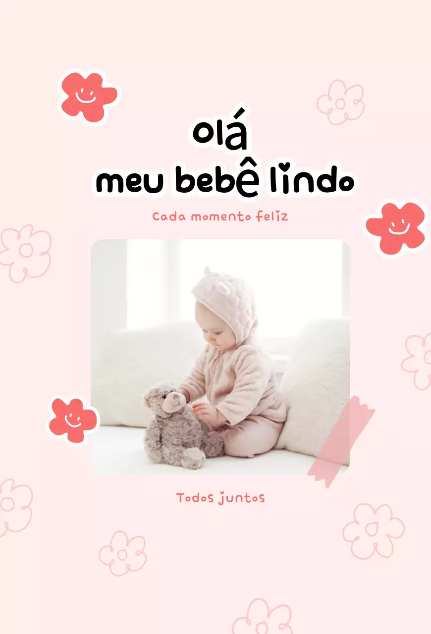 Cartão postal adorável para pais de bebê rosa