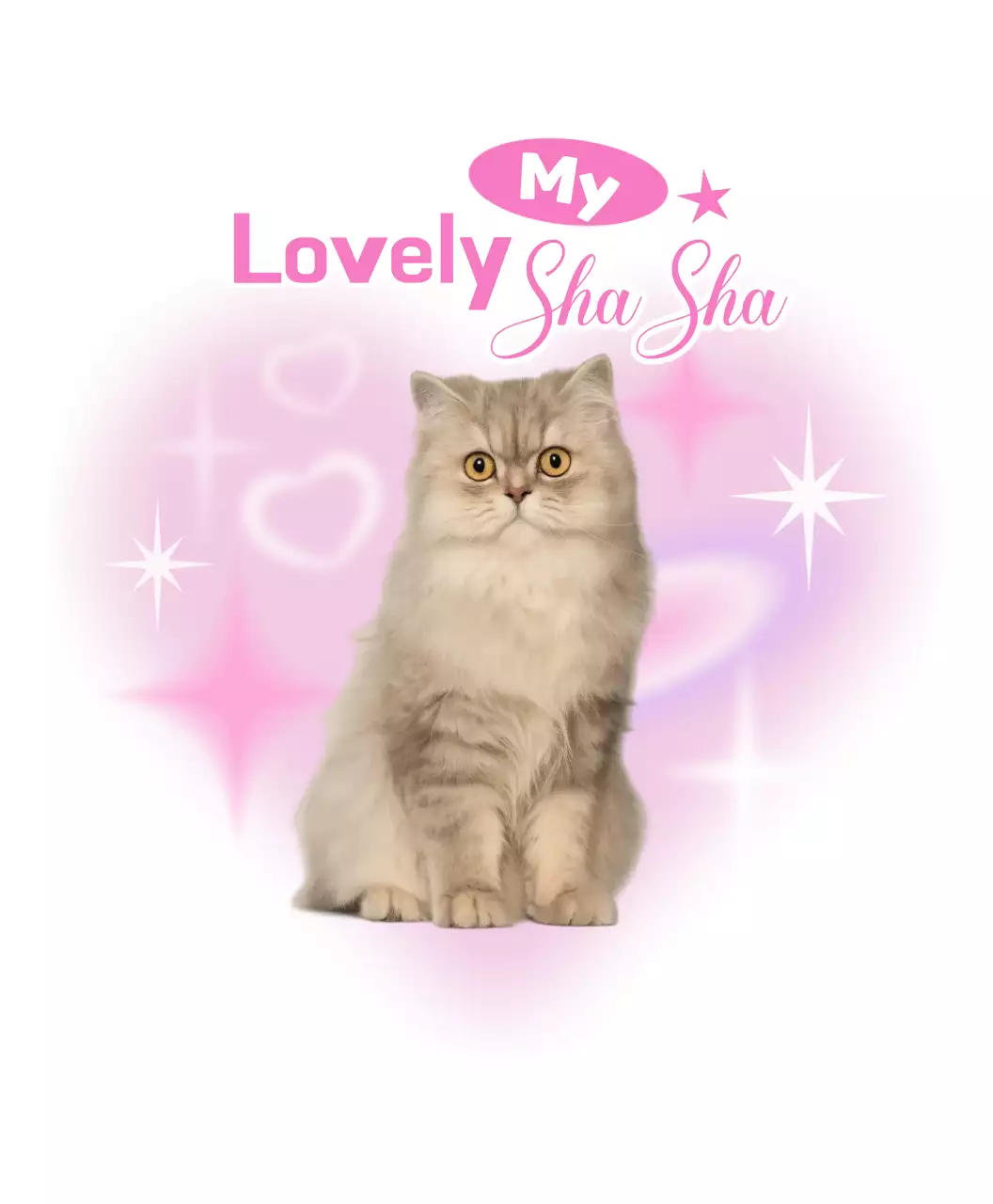 Stiker hewan peliharaan lucu berwarna merah muda