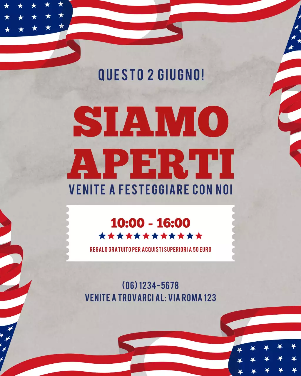 Annuncio della festa patriottica rossa su Instagram