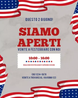 Annuncio della festa patriottica rossa su Instagram