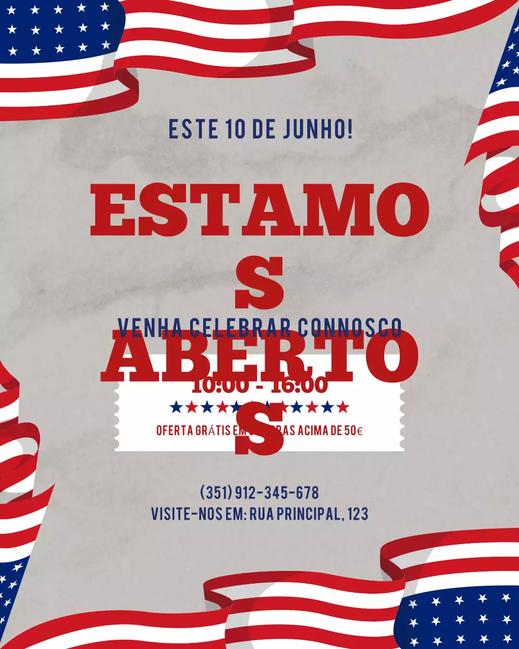 Postagem no Instagram de anúncio do feriado patriótico vermelho