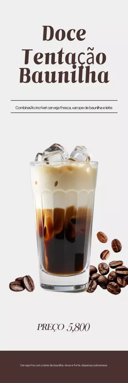 Promoção do Menu de Café Moderno Bege
