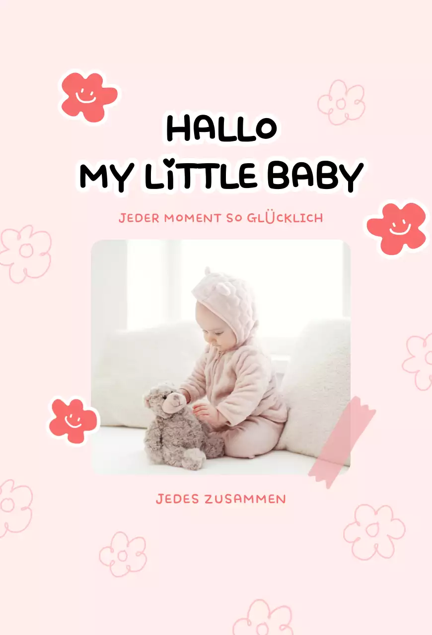 Rosa Baby Schöne Elternschaft Postkarte