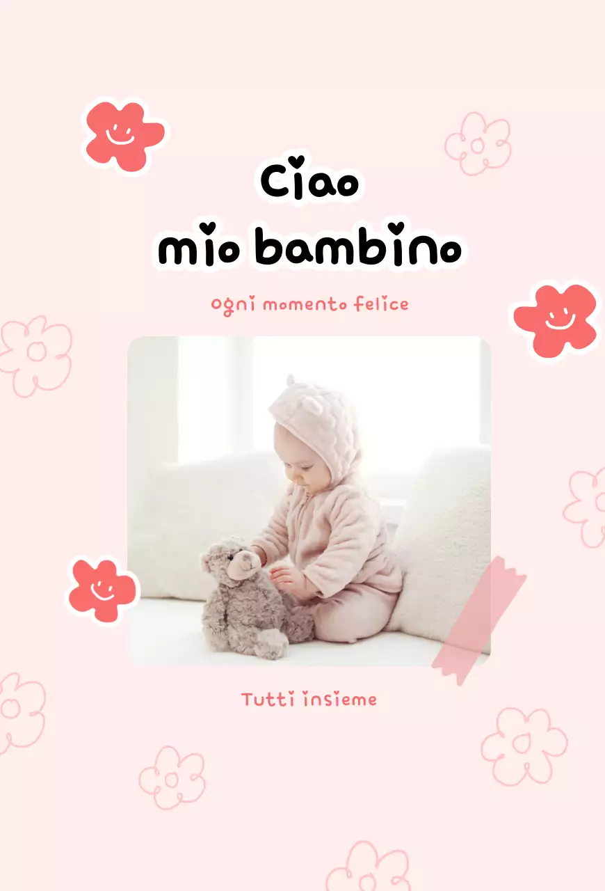 Cartolina Pink Baby Lovely Parenting