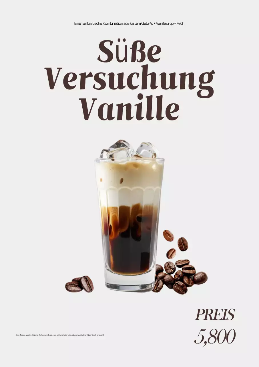 Elfenbeinfarbene moderne Kaffeewerbung