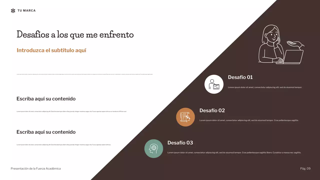 Presentación de fortaleza académica de la ilustración moderna de Brown