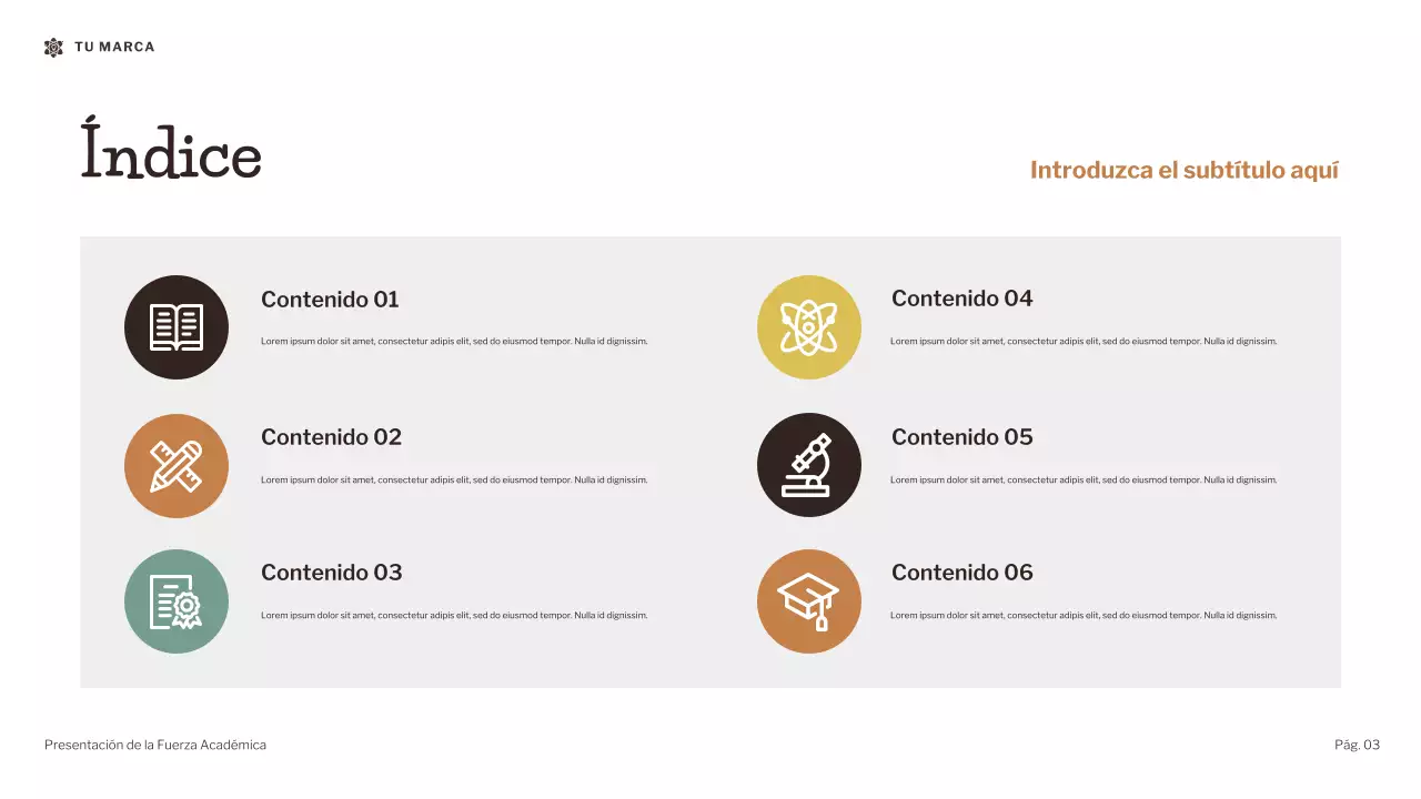 Presentación de fortaleza académica de la ilustración moderna de Brown