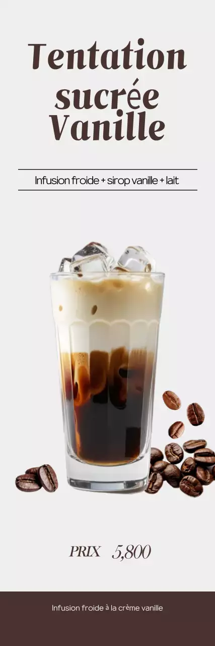 Promotion du menu du café moderne beige