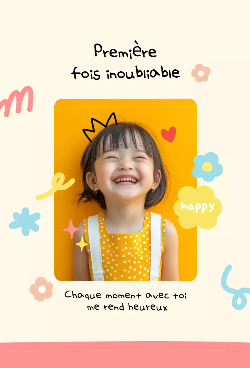 Souvenirs de bébé jaune, vie, 4 coupes