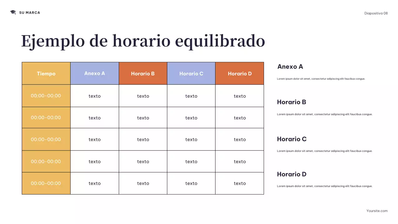 Presentación del horario del Navy Modern College