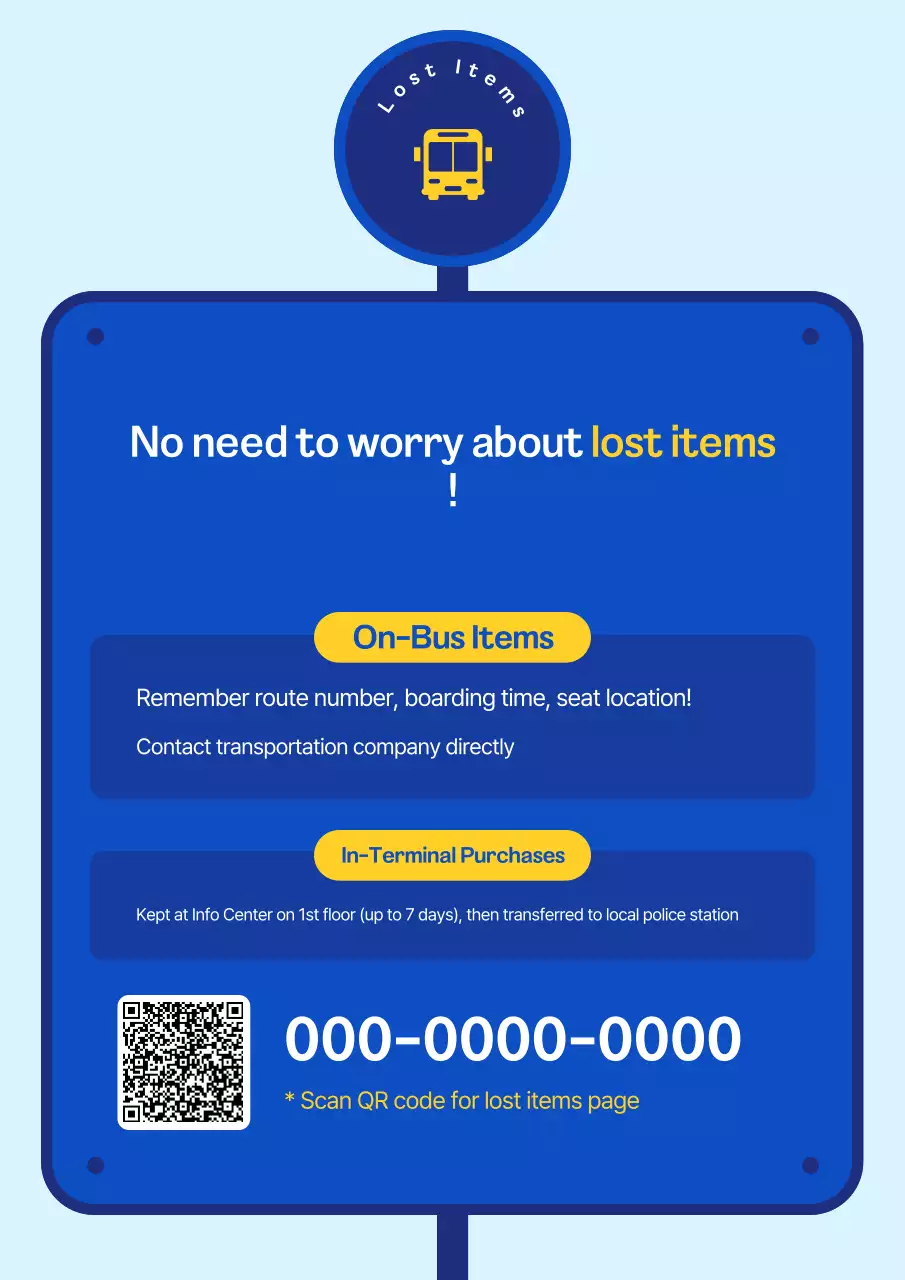 Thông báo tìm thấy xe buýt liên tỉnh Blue Simple