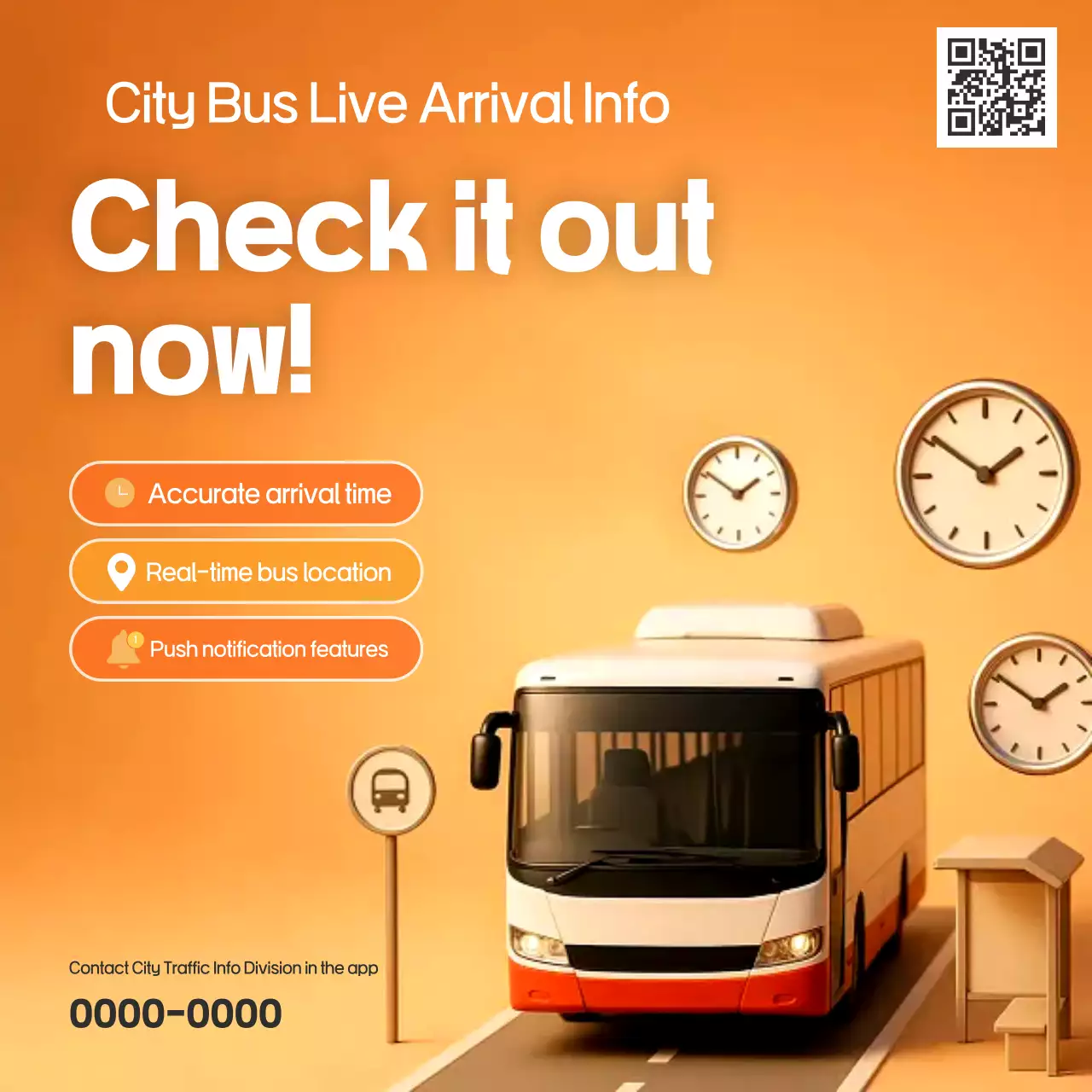 Panduan Informasi Lalu Lintas Modern Orange