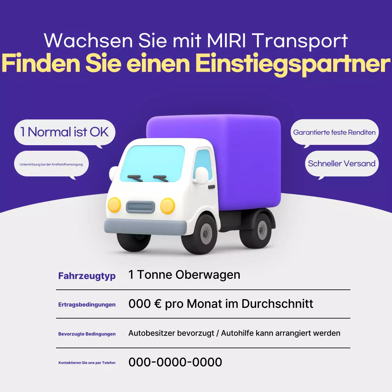 Ausschreibung für die Einstellung von LKW-Fahrern bei Bora Simple Logistics