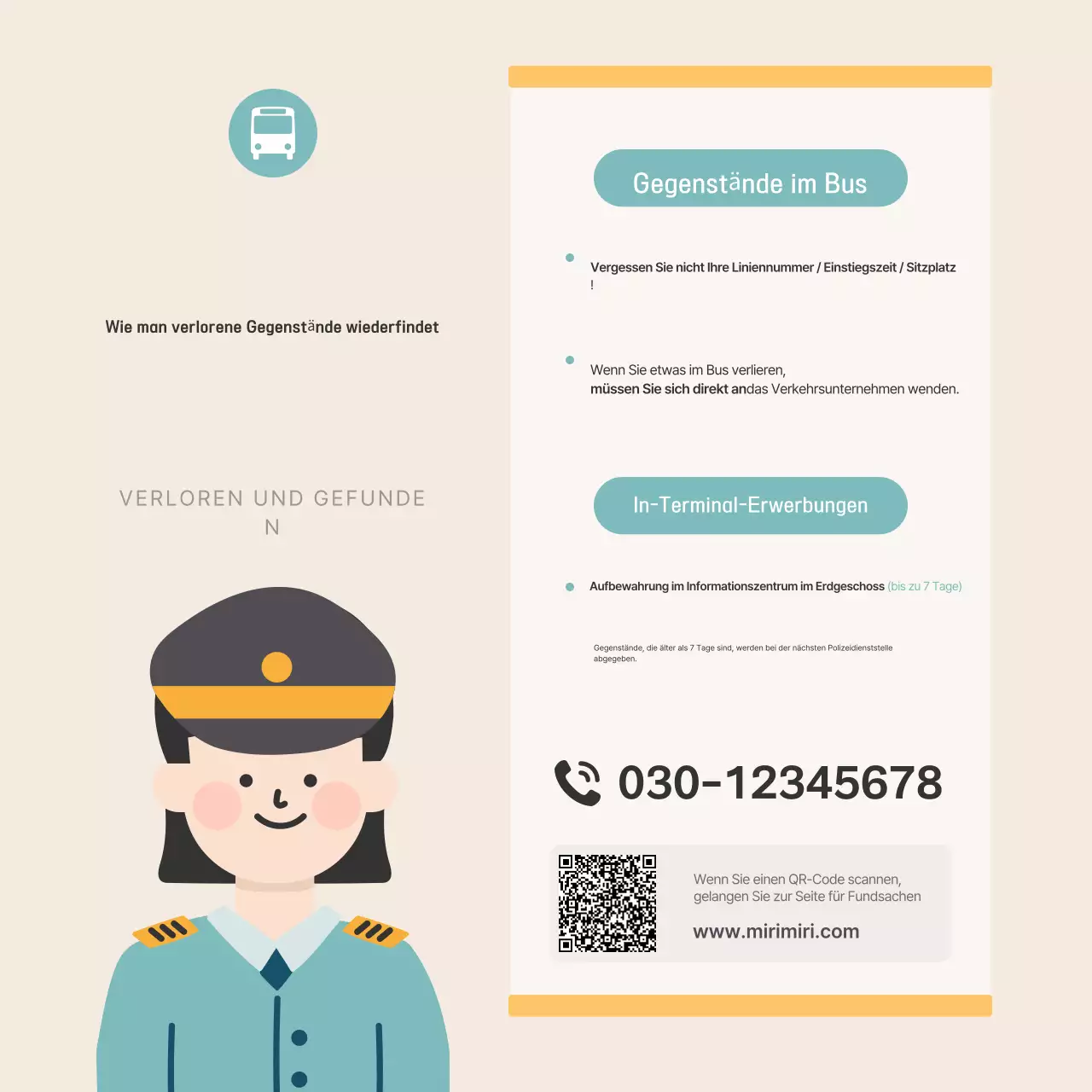 Beige, saubere Überlandbusse – Fundsacheninformationen