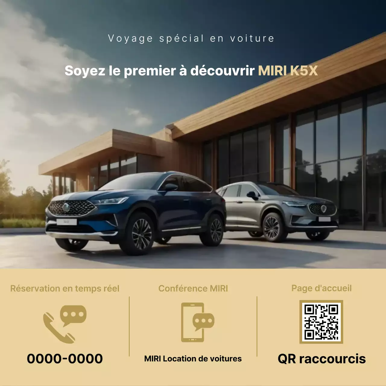 Publicité pour une voiture blanche moderne