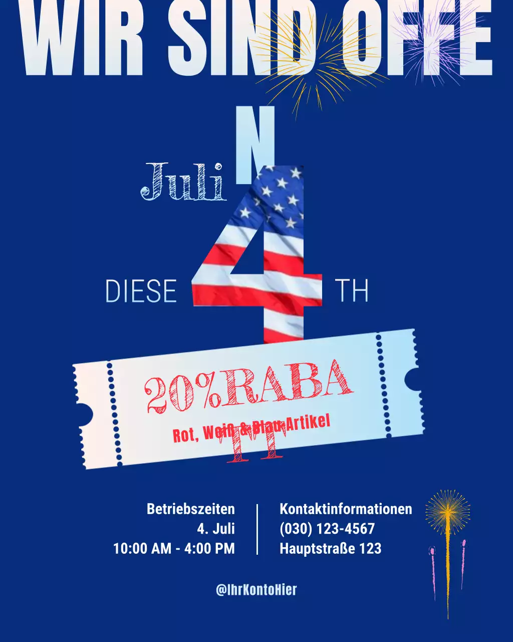 blaue patriotische Verkaufsankündigung