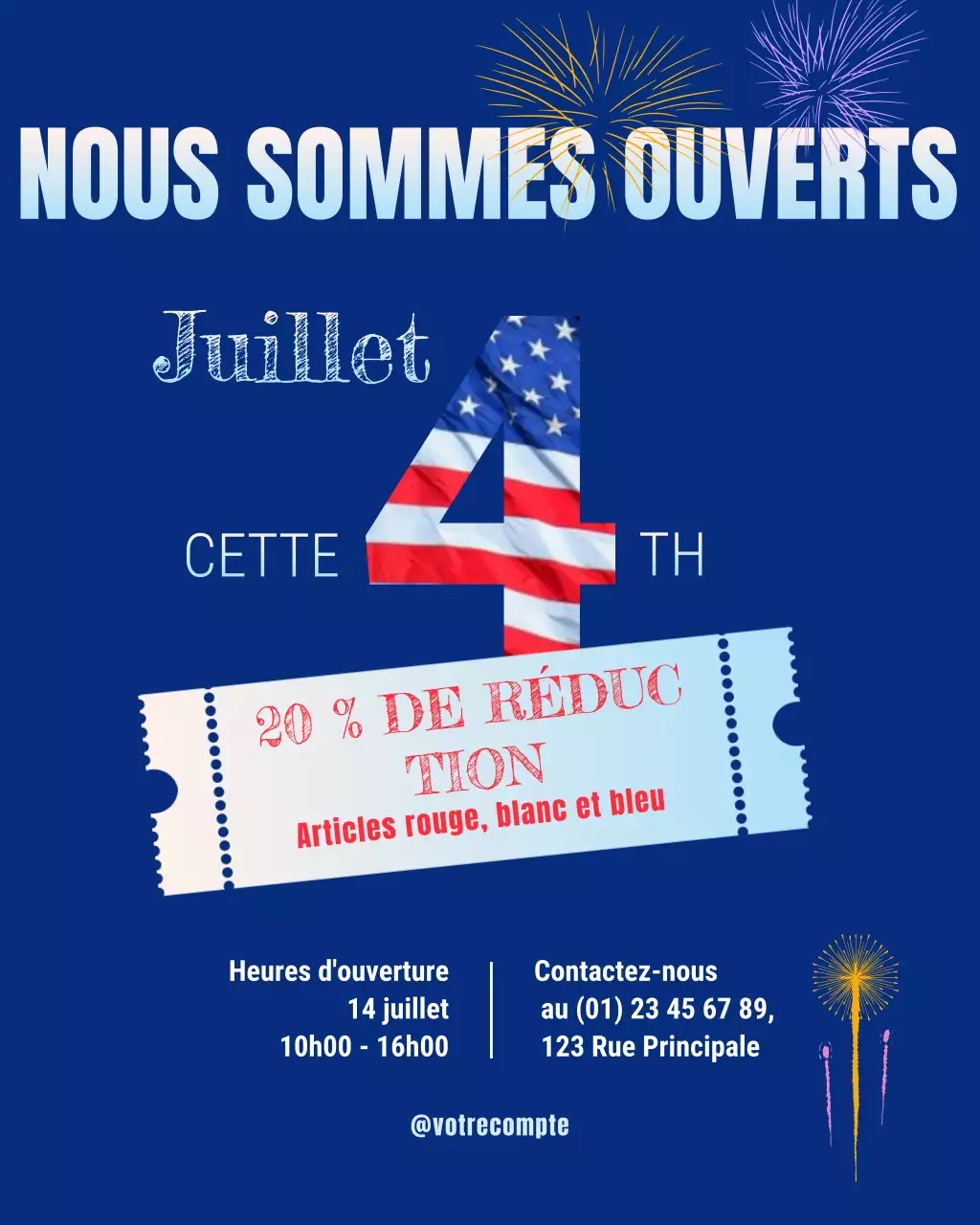 annonce de vente patriotique bleue