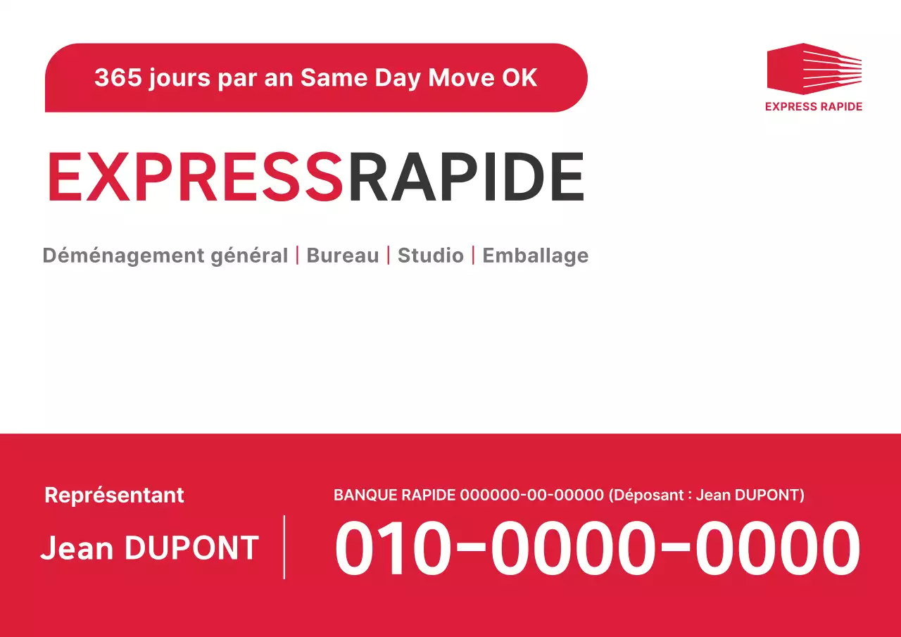 Publicité de déménagement pour le Red Modern Yongdal